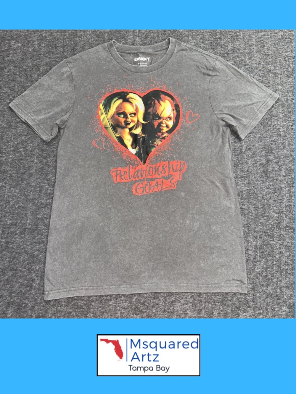 Chucky Relationship Goals Graphic T-Shirt Men's Medium Horror Movie Tee NWOT